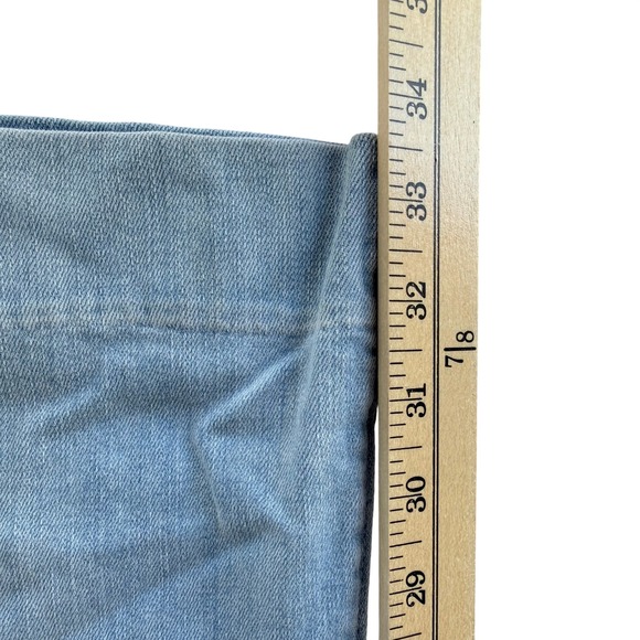 PAIGE Anessa High Rise Belted Wide Leg Jeans Light Blue Wash Denim 23 TALL LONG - Picture 8 of 8